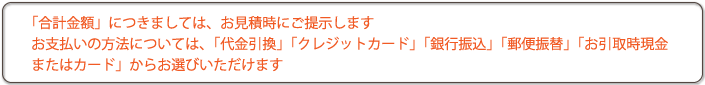 ガラス代＋梱包代＋送料＝合計金額